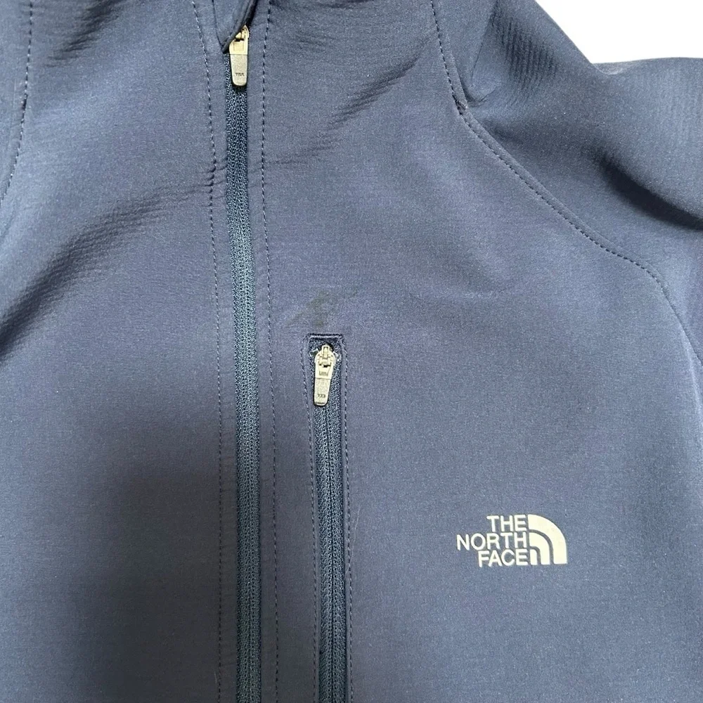 North face men’s blue quarter zip softshell fleece lined jacket pullover large
